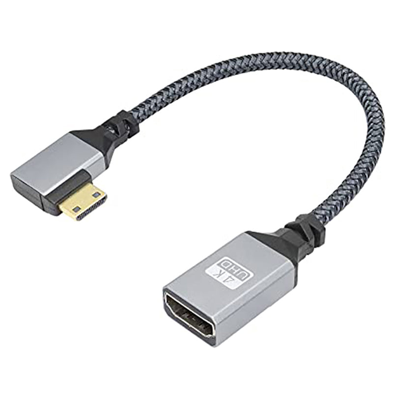 HDMI Female to Mini HDMI Male Adapter 4K/60Hz UHD HDMI Converter Nylon Braided Cable HDMI Female to Mini HDMI Male Adapter 4K/60Hz UHD HDMI Converter Nylon Braided Cable